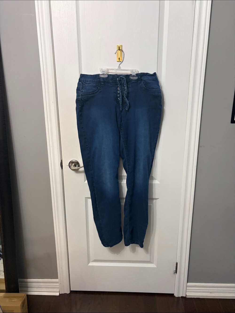 Suko Jeans Dark Blue Lace-Up Comfort Jeans
